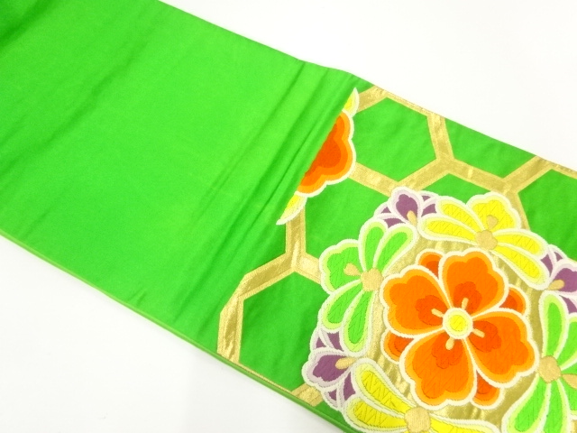7300979: JAPANESE KIMONO / ANTIQUE FUKURO OBI / SILK / WOVEN